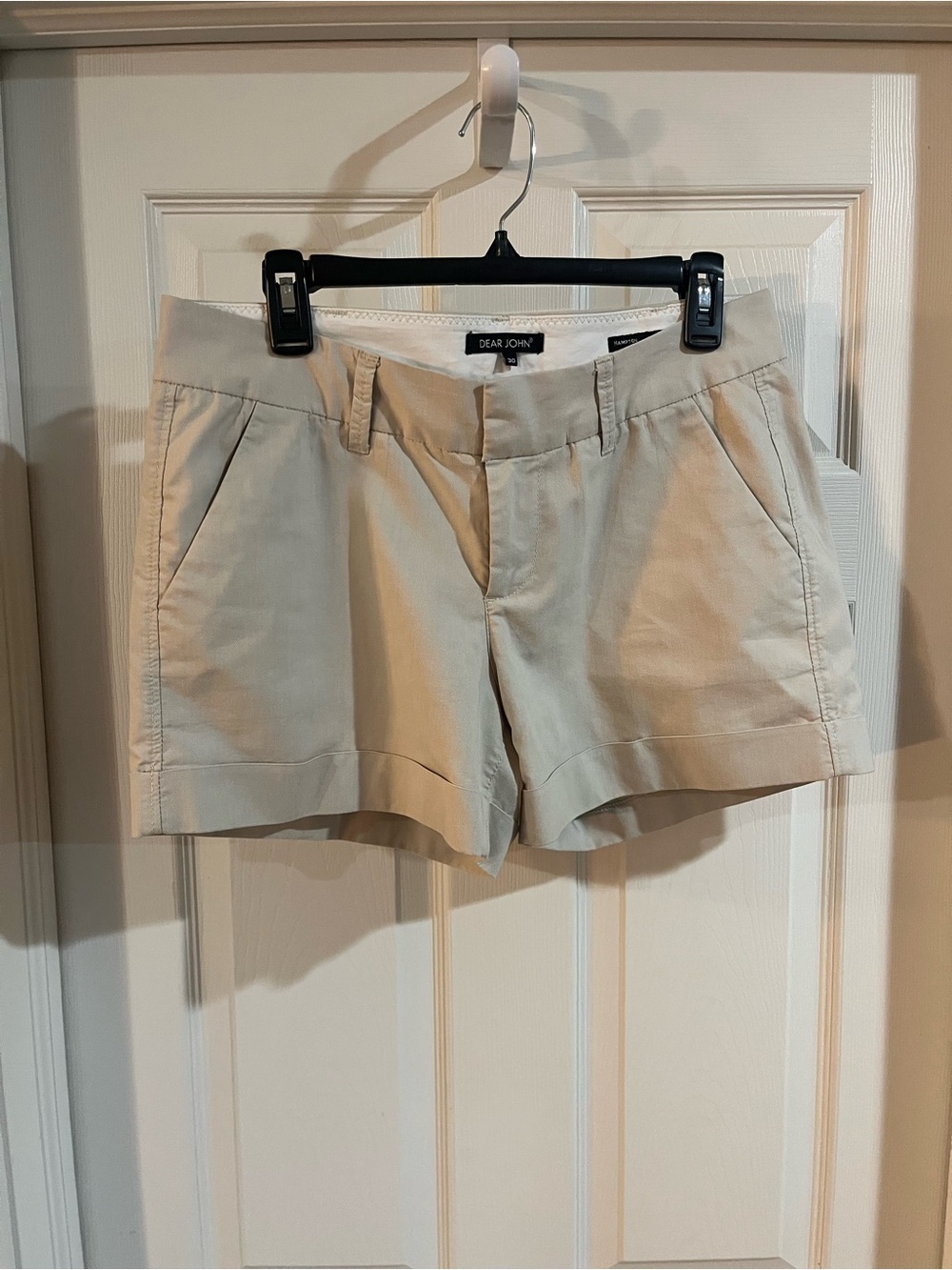 Dear John Beige Tailored Cotton-Blend Bermuda Shorts